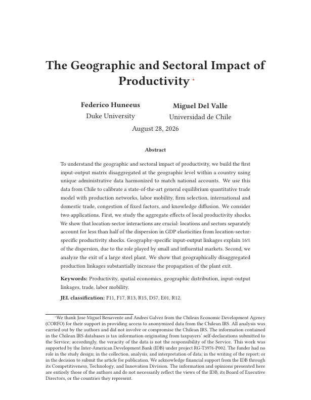First-page preview of The Geographic and Sectoral Impact of Productivity